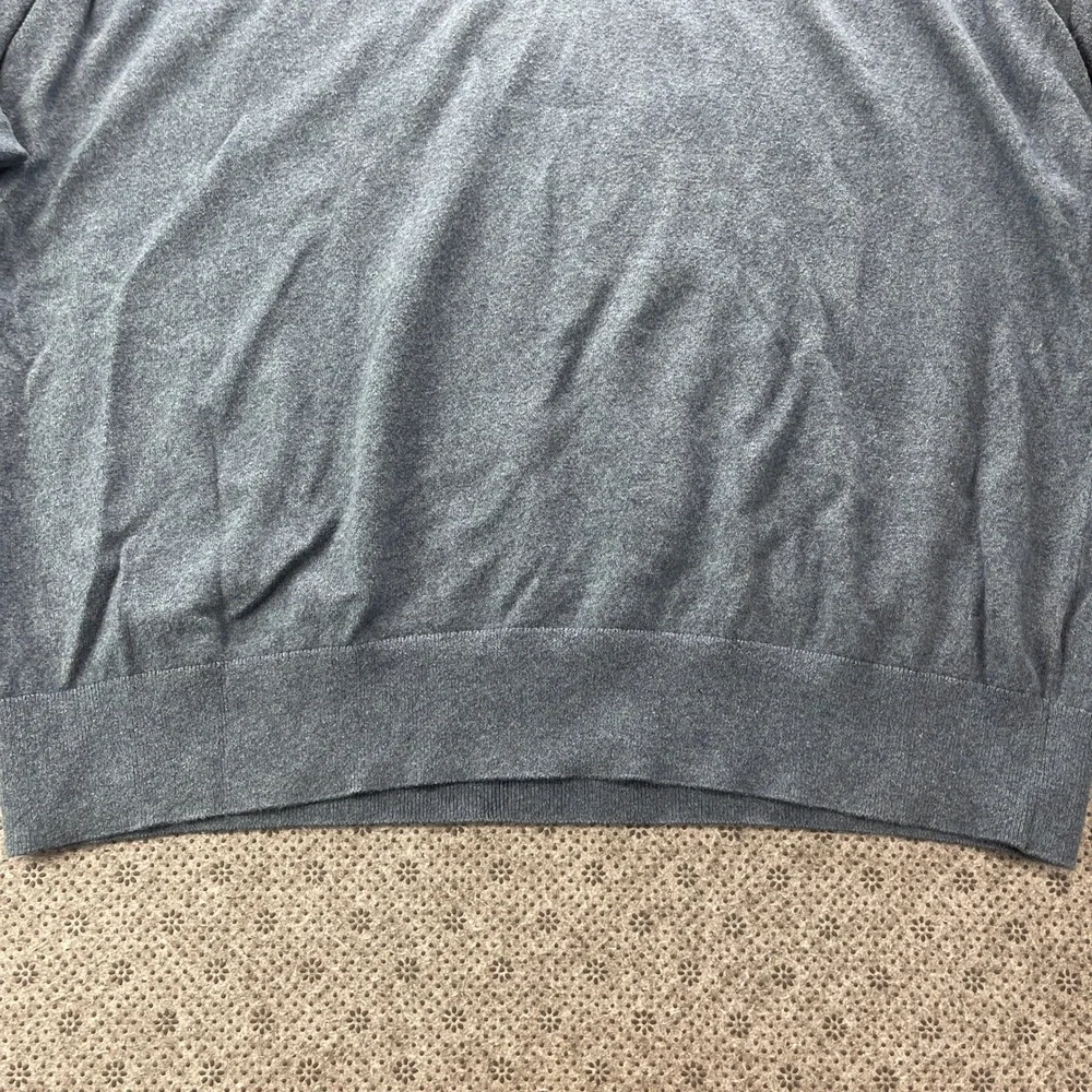 Banana Republic Pima Cotton Cashmere Quarter Zip Mock Neck Sweater Blue Mens XL